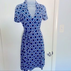 Banana Republic Blue Wrap Dress, Medium